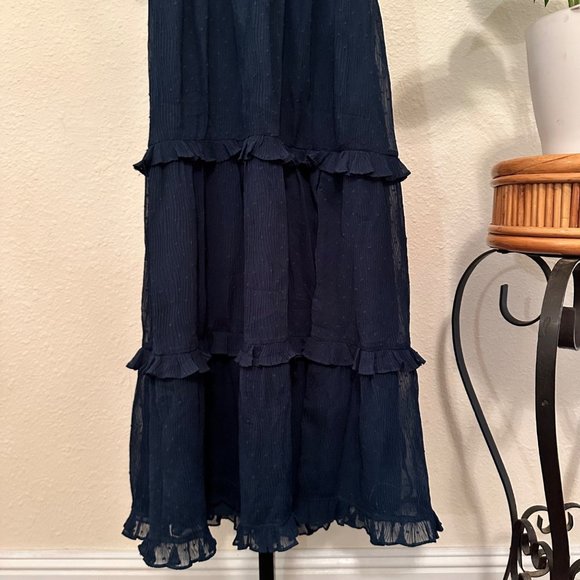 Lulus Forest Dark Green Ruffle Tiered Maxi V Neck Dress Size XSmall Events - Picture 3 of 10